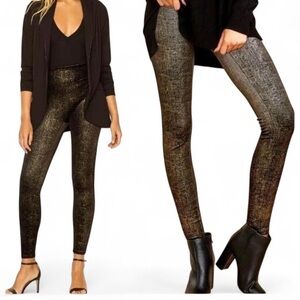 SPANX Shimmering Black and Gold Leggings